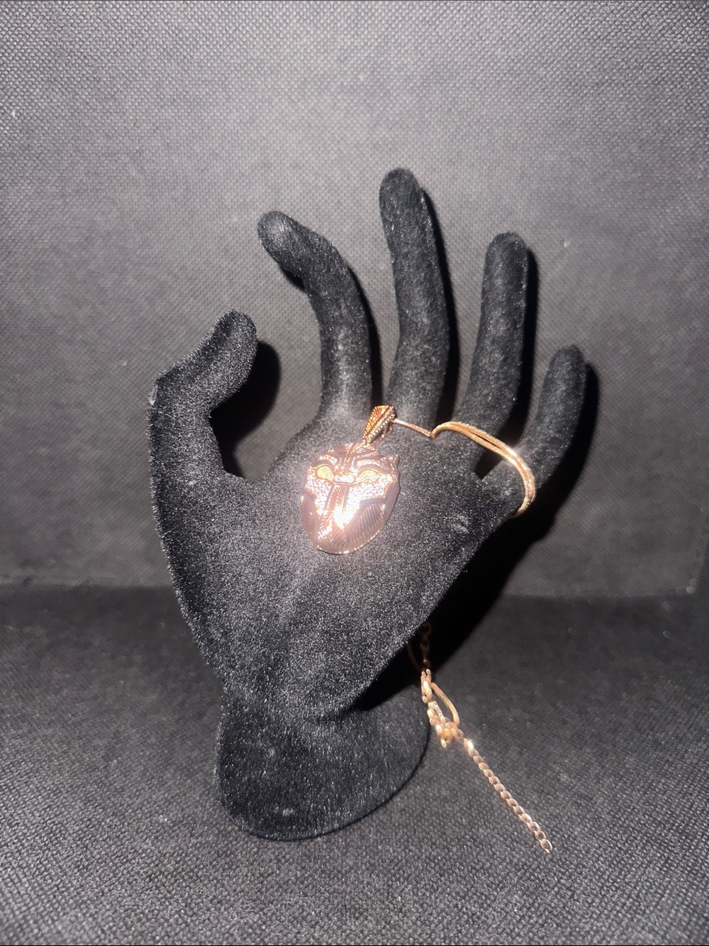 Rose Gold-Tone Black Panther Pendant Necklace for Women